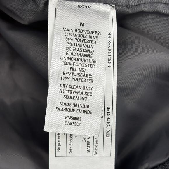 Nordstrom Vest Men's Size M Gray Tech Smart Wool Blend Full Zip Trim Fit Quilted - Picture 12 of 12